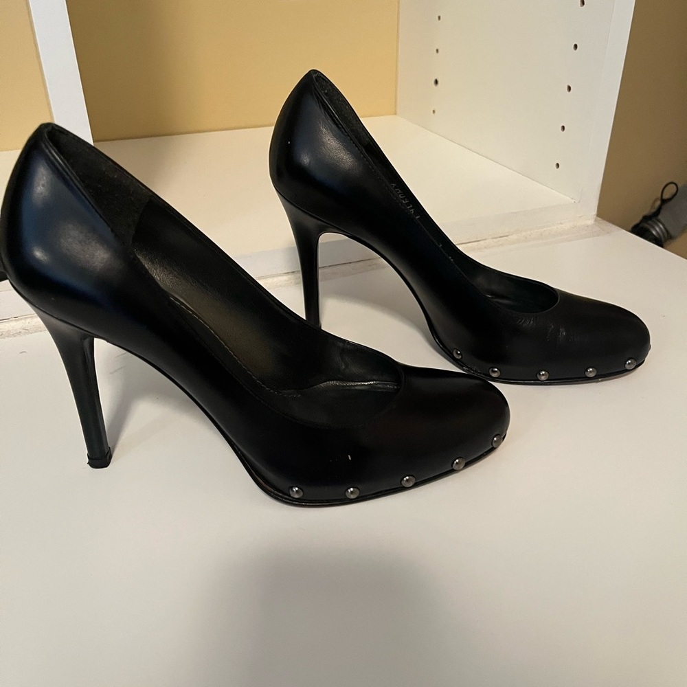 Stuart Weitzman Black Studded Heels